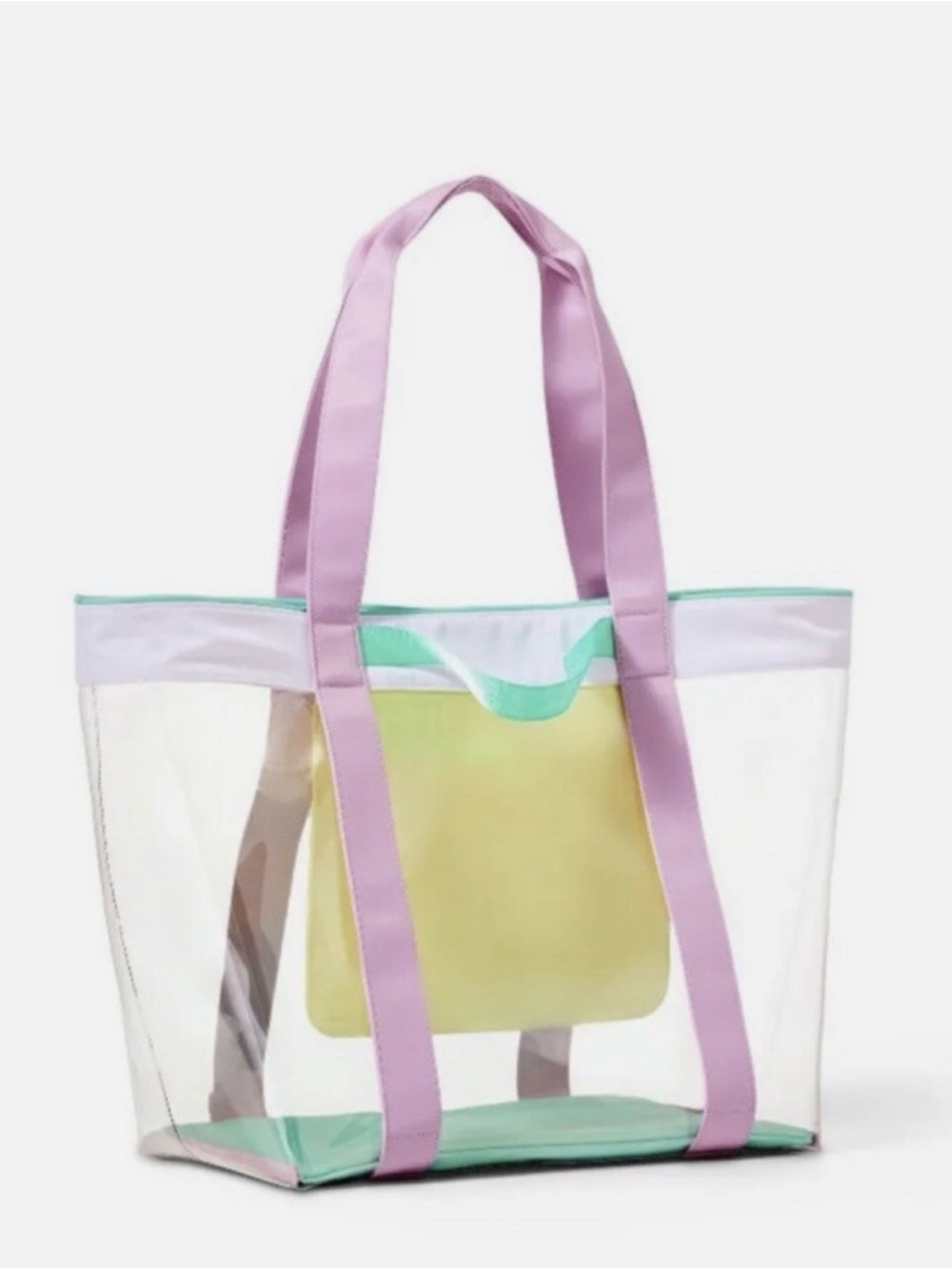 Stoney Clover Lane Clear Tote with Mint, Lavender & Yellow Accents